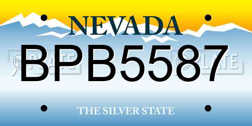 BPB5587 Nevada License Plate