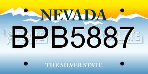 BPB5887 Nevada License Plate