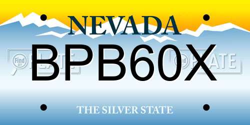 BPB60X Nevada License Plate