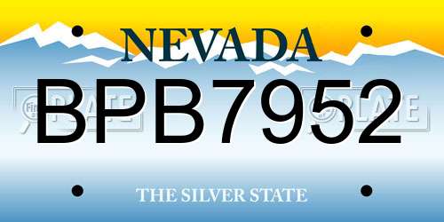 BPB7952 Nevada License Plate