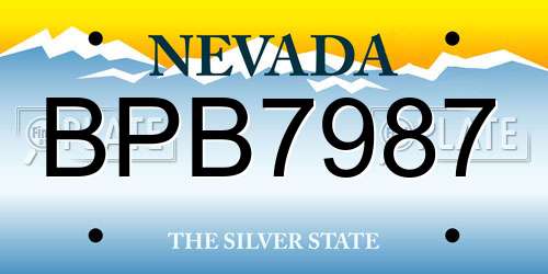 BPB7987 Nevada License Plate