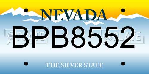 BPB8552 Nevada License Plate