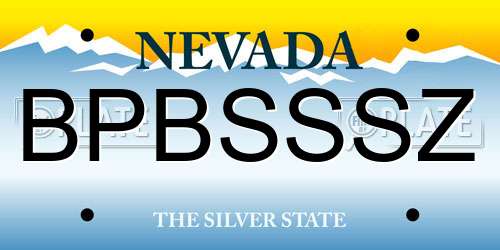BPBSSSZ Nevada License Plate