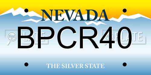 BPCR40 Nevada License Plate