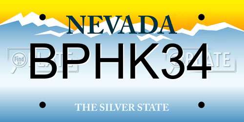 BPHK34 Nevada License Plate