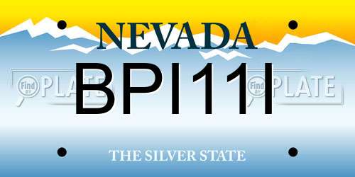 BPI11I Nevada License Plate