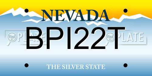 BPI22T Nevada License Plate