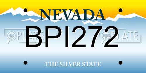 BPI272 Nevada License Plate