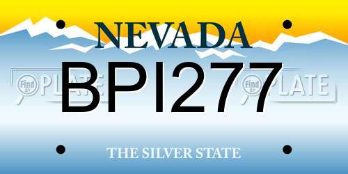 BPI277 Nevada License Plate