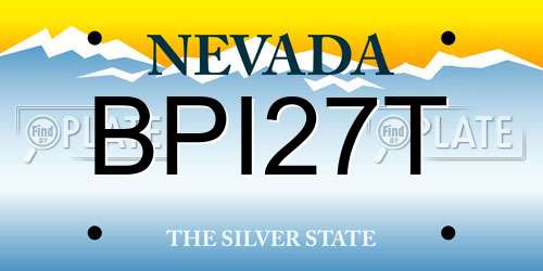 BPI27T Nevada License Plate
