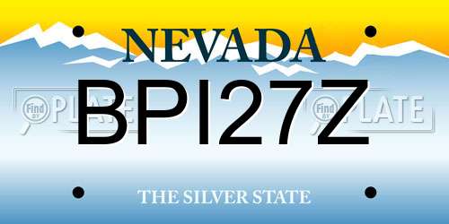 BPI27Z Nevada License Plate