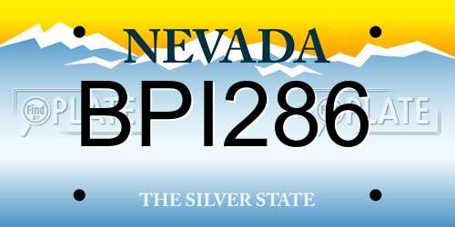 BPI286 Nevada License Plate