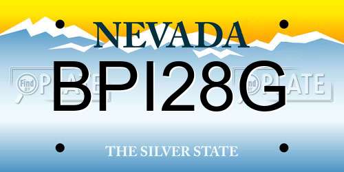 BPI28G Nevada License Plate