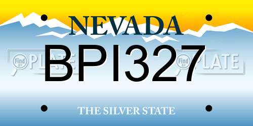 BPI327 Nevada License Plate