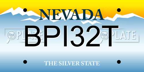 BPI32T Nevada License Plate