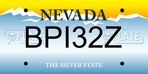 BPI32Z Nevada License Plate