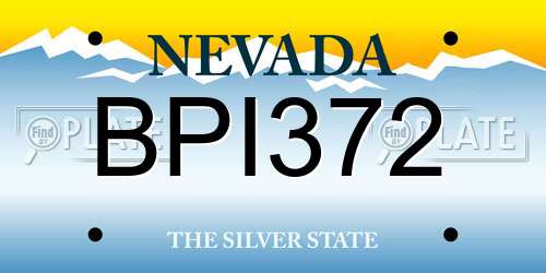 BPI372 Nevada License Plate