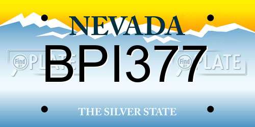 BPI377 Nevada License Plate
