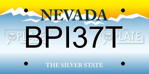 BPI37T Nevada License Plate