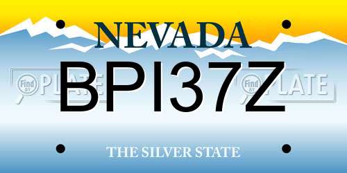 BPI37Z Nevada License Plate