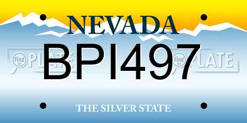 BPI497 Nevada License Plate