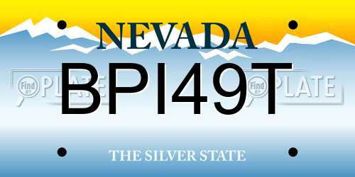 BPI49T Nevada License Plate