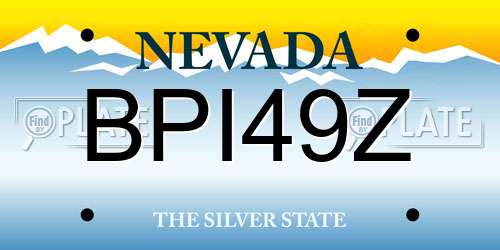 BPI49Z Nevada License Plate