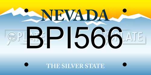 BPI566 Nevada License Plate