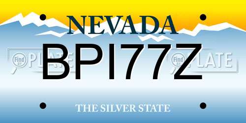 BPI77Z Nevada License Plate
