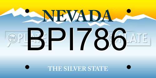 BPI786 Nevada License Plate