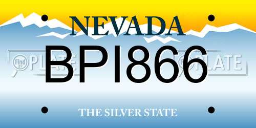 BPI866 Nevada License Plate