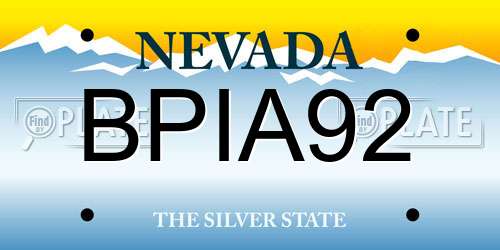 BPIA92 Nevada License Plate