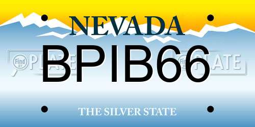 BPIB66 Nevada License Plate