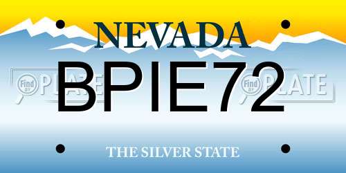 BPIE72 Nevada License Plate