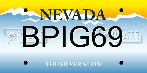BPIG69 Nevada License Plate