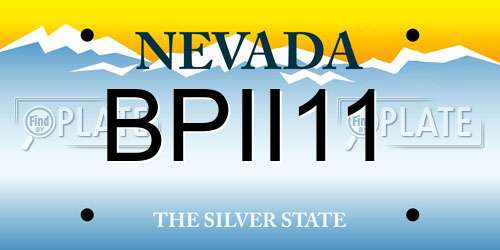 BPII11 Nevada License Plate