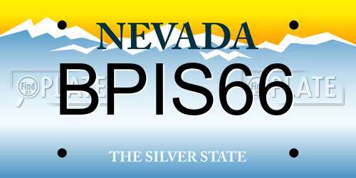 BPIS66 Nevada License Plate