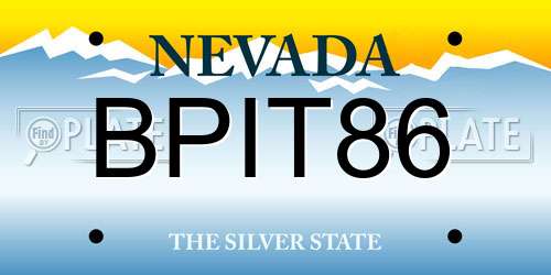 BPIT86 Nevada License Plate