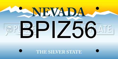 BPIZ56 Nevada License Plate