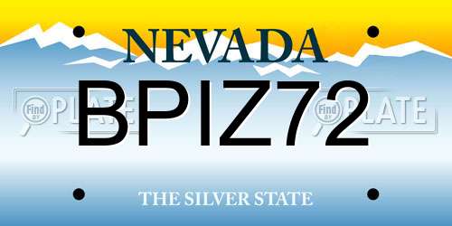 BPIZ72 Nevada License Plate