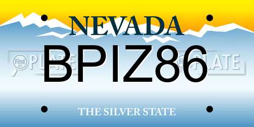 BPIZ86 Nevada License Plate