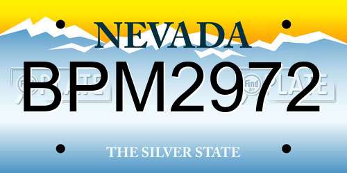 BPM2972 Nevada License Plate