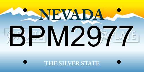 BPM2977 Nevada License Plate