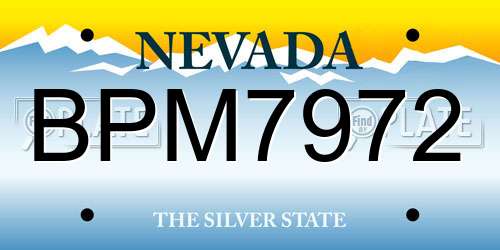 BPM7972 Nevada License Plate