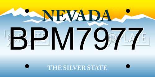 BPM7977 Nevada License Plate