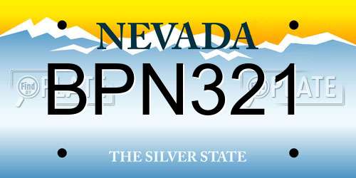 BPN321 Nevada License Plate
