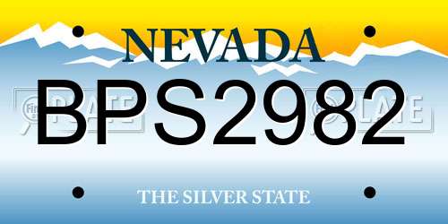 BPS2982 Nevada License Plate