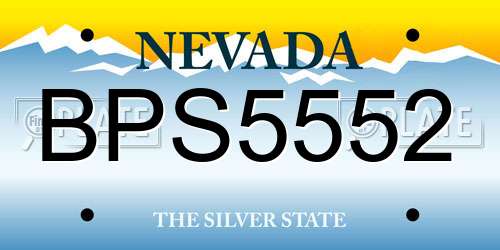 BPS5552 Nevada License Plate