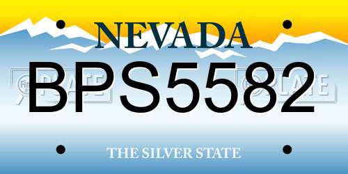 BPS5582 Nevada License Plate