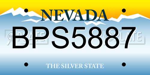 BPS5887 Nevada License Plate